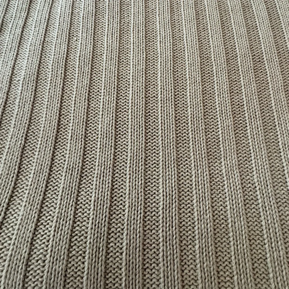 Peacock Alley Tan Beige Cotton Throw Blanket 60 x 70‎